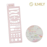 PILOT ILMILY Deco Template Ruler Vol.1 (2 designs) - Pink by Techo Treats Stationery