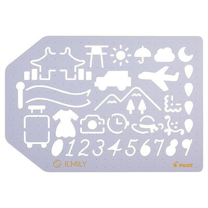 PILOT ILMILY Deco Template Ruler Vol.2 (3 designs) - (LA) Travel by Techo Treats Stationery