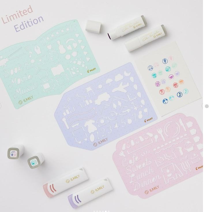 PILOT ILMILY Deco Template Ruler Vol.2 (3 designs) - (P) Cafe by Techo Treats Stationery