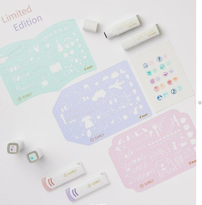 PILOT ILMILY Deco Template Ruler Vol.2 (3 designs) - (P) Cafe by Techo Treats Stationery