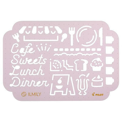 PILOT ILMILY Deco Template Ruler Vol.2 (3 designs) - (P) Cafe by Techo Treats Stationery