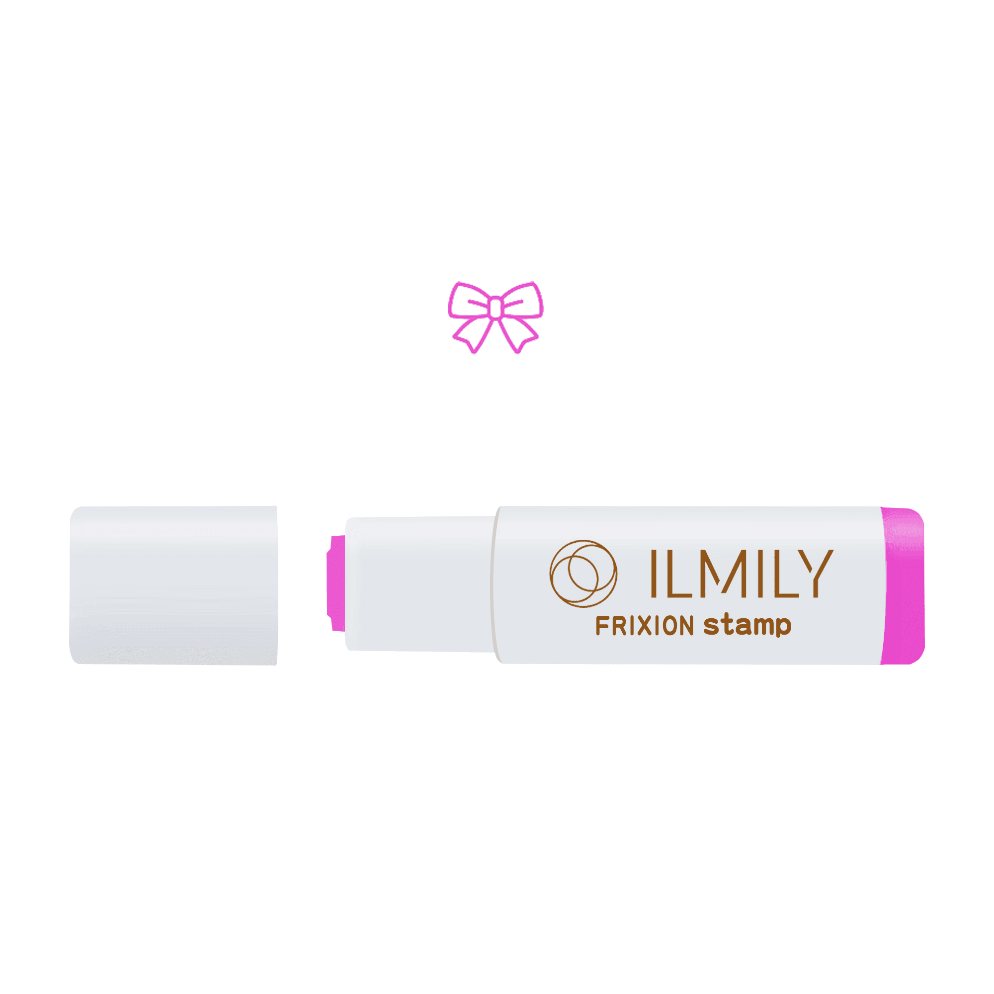 PILOT ILMILY Vol. 1 FriXion Erasable Stamp (12 designs) - 桃紅色 - 蝴蝶結 by Techo Treats Stationery