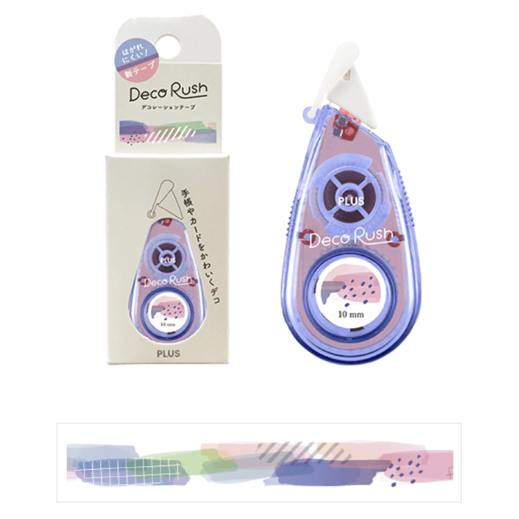 PLUS Deco Rush 10mm Decoration Tape - Series 51 (7 designs) - Fluffy Collage by Techo Treats Stationery