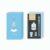 RYU-RYU ADERIA RETRO 昭和復古玻璃筆套裝 (6款) - 藍 - 花之輪 by Techo Treats Stationery