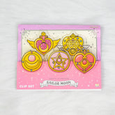 Sailor Moon 30th Anniversary Limited Series - Acrylic Clip Set (Set of 5) (3 designs) - Sun-Star Stationery - Style A by Techo Treats Stationery