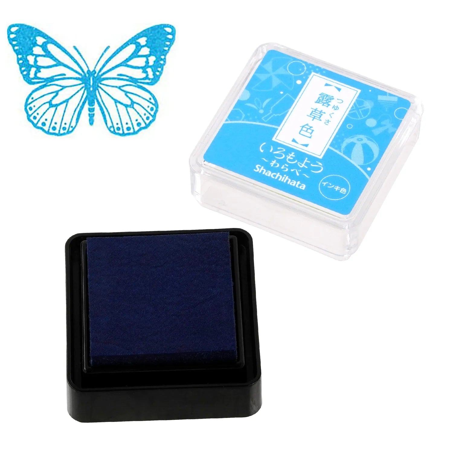 Shachihata Iromoyo Warabe Oil-based Mini Size Ink Pad - S1 - Dew Grass 露草色 by Techo Treats Stationery