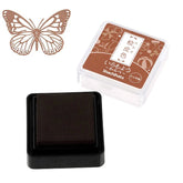 Shachihata Iromoyo Warabe Oil-based Mini Size Ink Pad - S1 - Light Brown 桧皮色 by Techo Treats Stationery