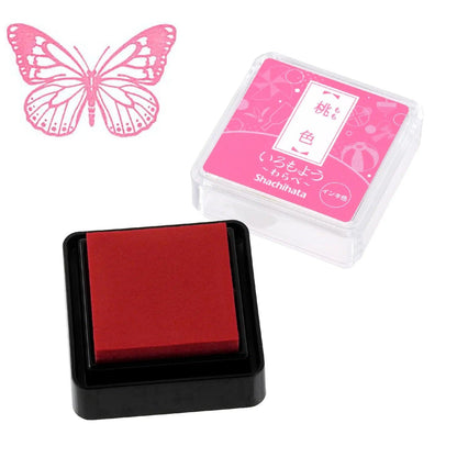 Shachihata Iromoyo Warabe Oil-based Mini Size Ink Pad - S1 - Pink 桃色 by Techo Treats Stationery