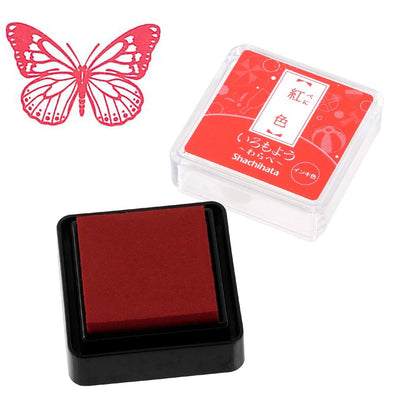 Shachihata Iromoyo Warabe Oil-based Mini Size Ink Pad - S1 - Red 紅色 by Techo Treats Stationery