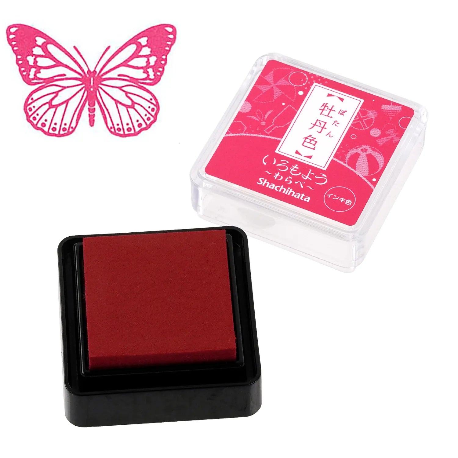 Shachihata Iromoyo Warabe Oil-based Mini Size Ink Pad - S1 - Red 紅色 by Techo Treats Stationery