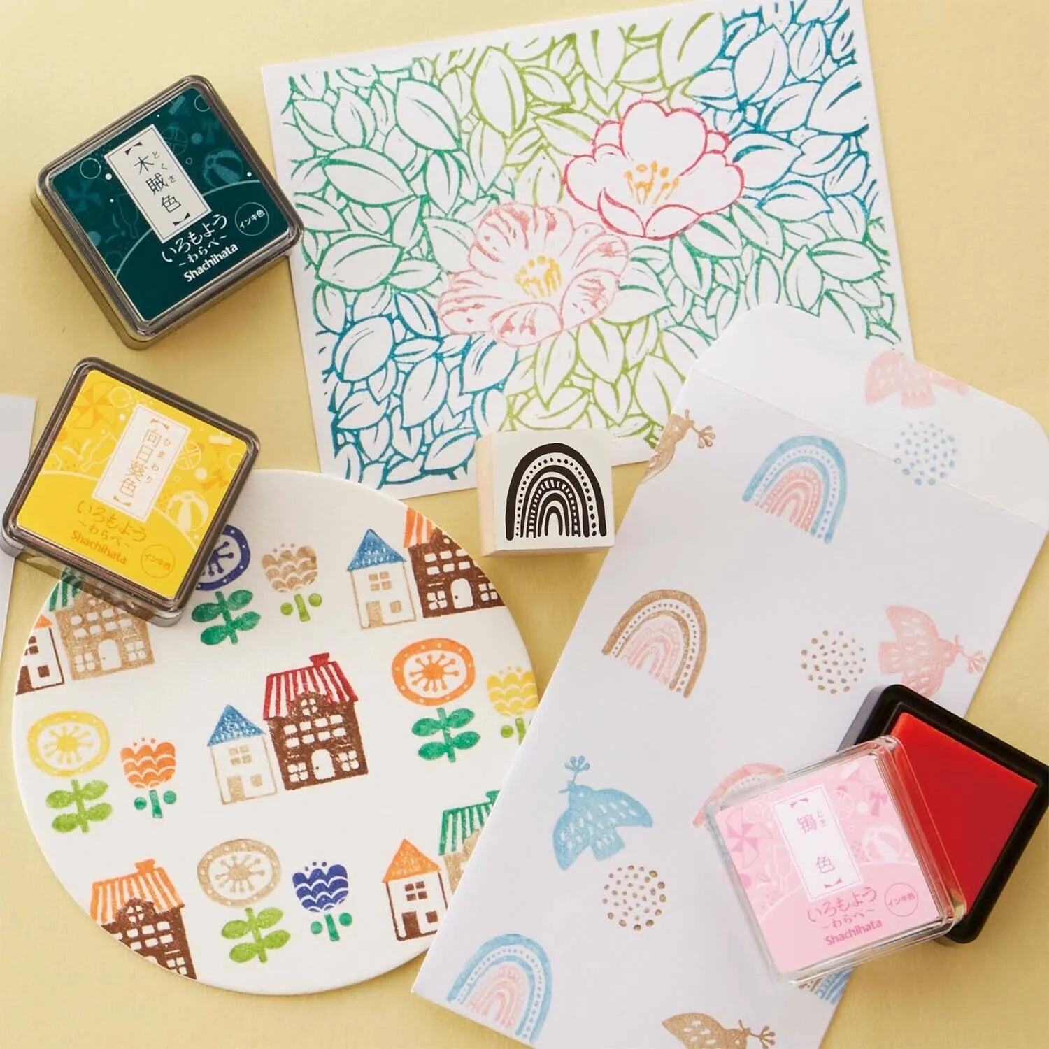 Shachihata Iromoyo Warabe Oil-based Mini Size Ink Pad - S1 - Red 紅色 by Techo Treats Stationery
