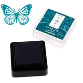 Shachihata Iromoyo Warabe Oil-based Mini Size Ink Pad - S2 - Dark Green 木賊色 by Techo Treats Stationery