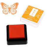 Shachihata Iromoyo Warabe Oil-based Mini Size Ink Pad - S2 - Mandarin 蜜柑色 by Techo Treats Stationery