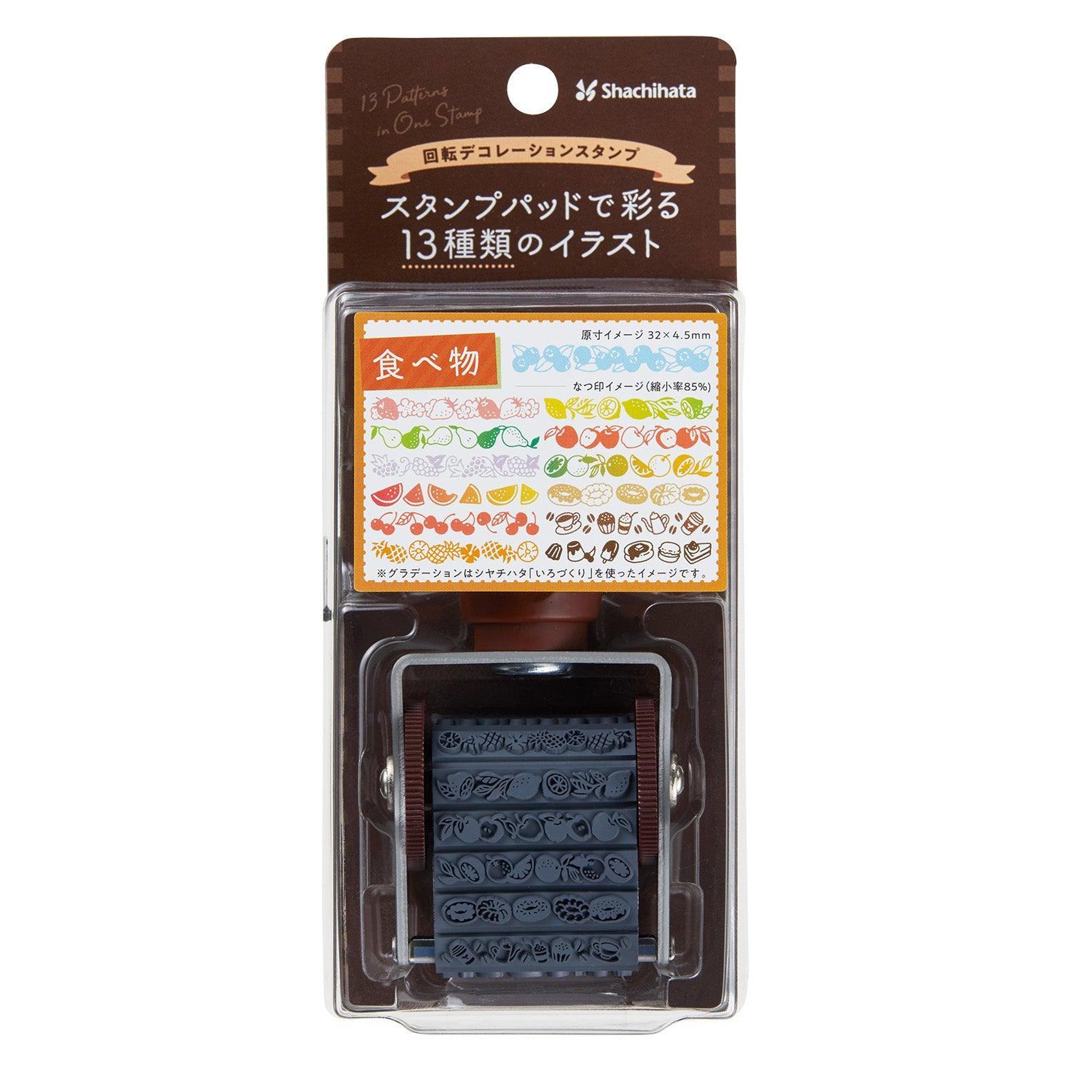 Shachihata Rotary Decoration Rubber Stamp - Food (13 Patterns in One) - Default Title by Techo Treats Stationery